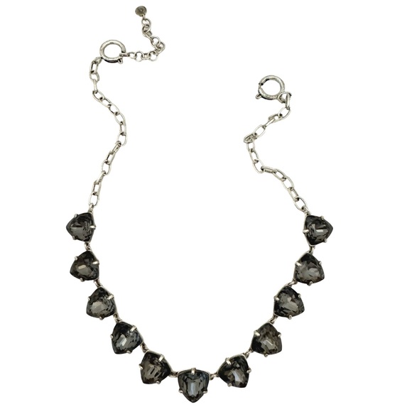 STELLA & DOT • Silver Somerveil Black Grey Crystal Necklace - Picture 5 of 10